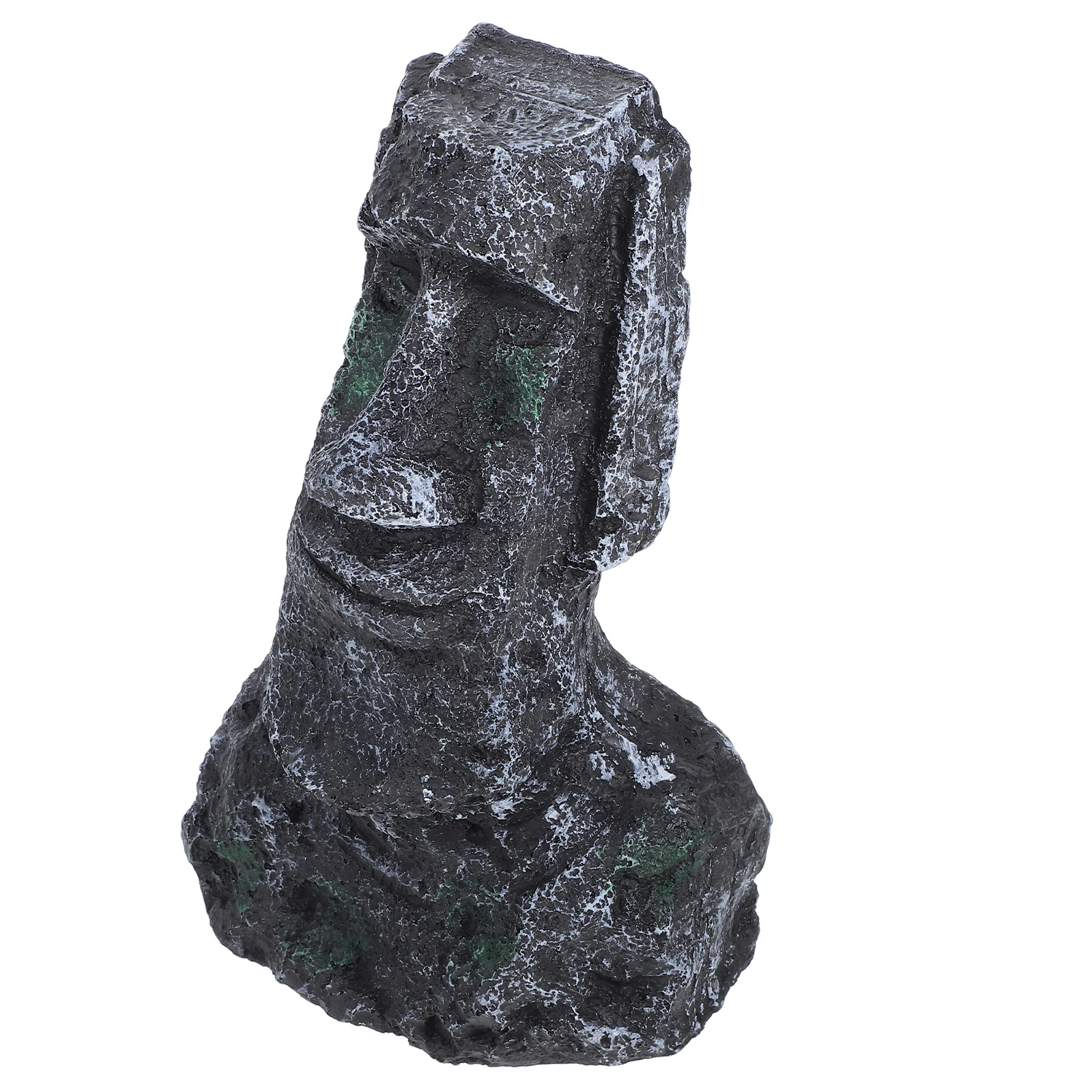 Roman Statue Decor Sculpture Desktop Resin Stone Moai Head Statue Ornament Fish Tank Rockery Landscaping - Image 2