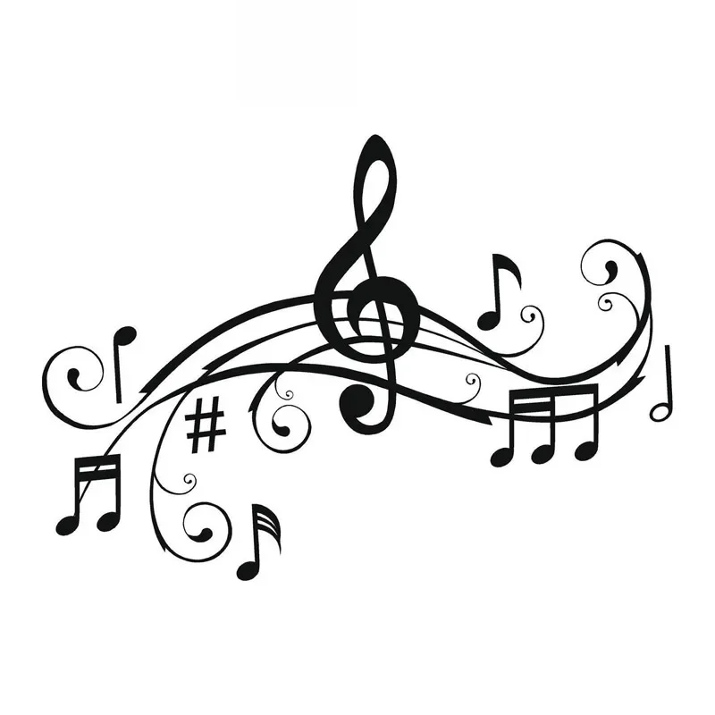 

Art Note Bumper Sticker Personalized Car Decoration Cover Scratch Pvc Sticker for Various Models Black/white, 29CM * 20CM