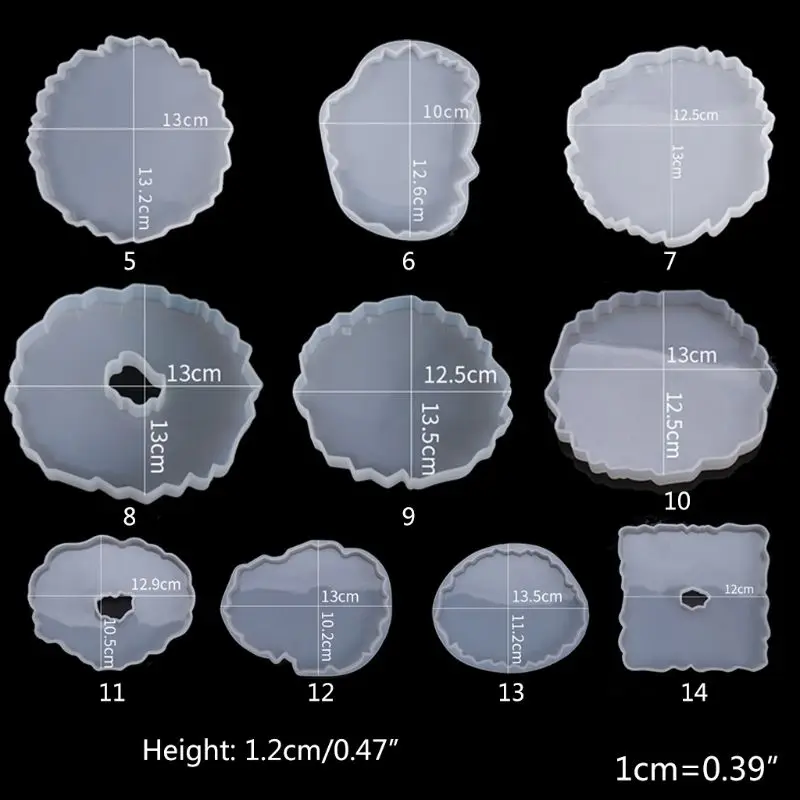 ZB91 シリコーンジュエリー作成エポキシ金型装飾 DIY アートクラフトカップマット金型不規則な波コースター樹脂鋳造金型