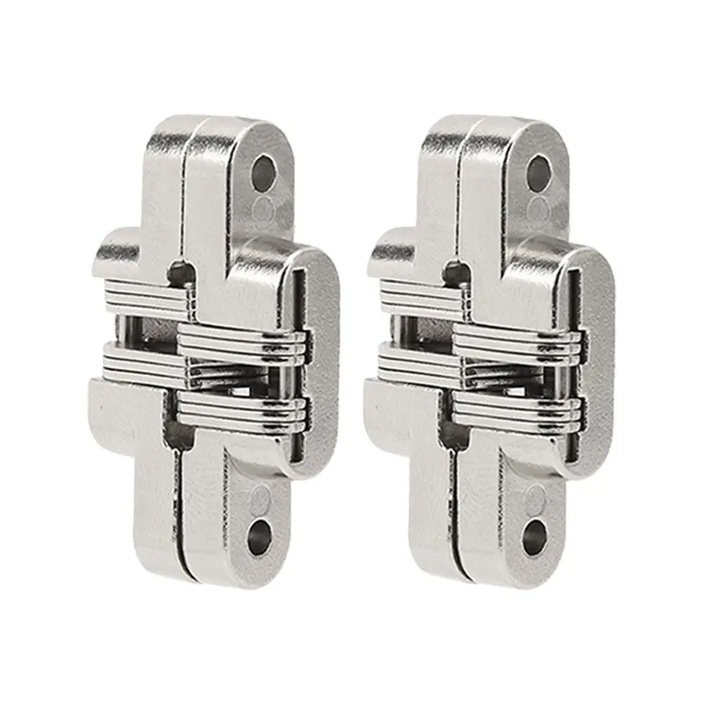 2pcs Durable Easy-Install Hidden Hinge Practical Compact Concealed Hinge Cross Hinge Secret Bathroom Doors