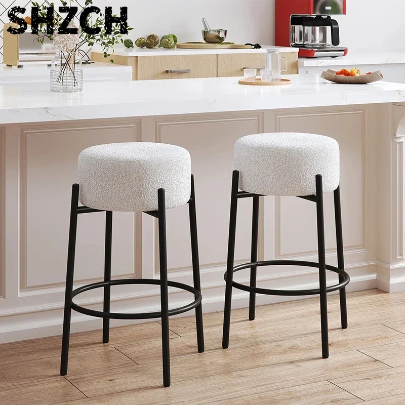 Industrial Bar Stools Minimalist Modern Counter Height Chairs Metal Pub Stool for Kitchen Island Living Room Dinner Bench