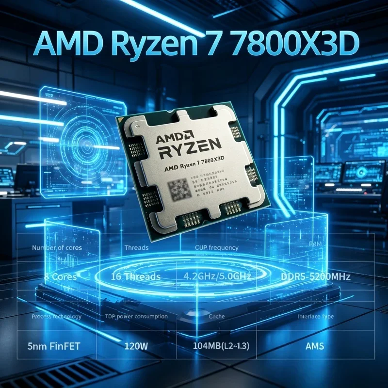Bestselling AMD Socket AM5 Tray Without cooler CPU Ryzen 7 7800X3D New R7 7800X3D 5.0 GHz 8-Core 16-Thread 5NM 96M 100-100000910