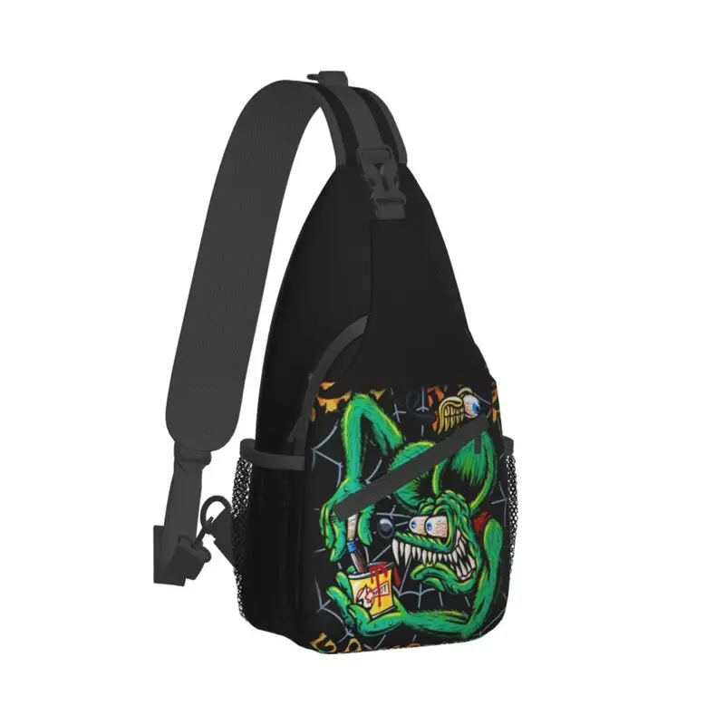 Mochila cruzada informal de Anime para hombre, bolso de hombro y pecho para viajar