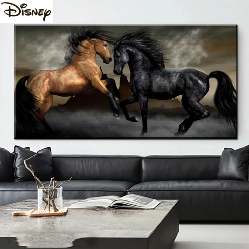 Large Brown Black Horse Diamond Mosaic Diy Cross Stitch Kits Crystal Embroidery Rhinestones Pictures Decor diamond painting Art