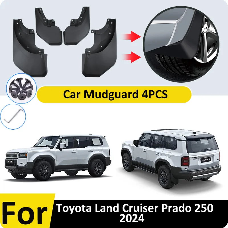 

4 шт. брызговик для Toyota Land Cruiser Prado 550 2024 автомобильные передние и задние брызговики брызговики крыло автомобильные аксессуары автомобильные брызговики