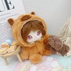 20cm niedlichen Cartoon Capybara flauschigen Mantel Anzug Plüsch Baumwoll puppe DIY Kleidung Zubehör kawaii weiche ausgestopfte Puppe für Kinderspiel zeug