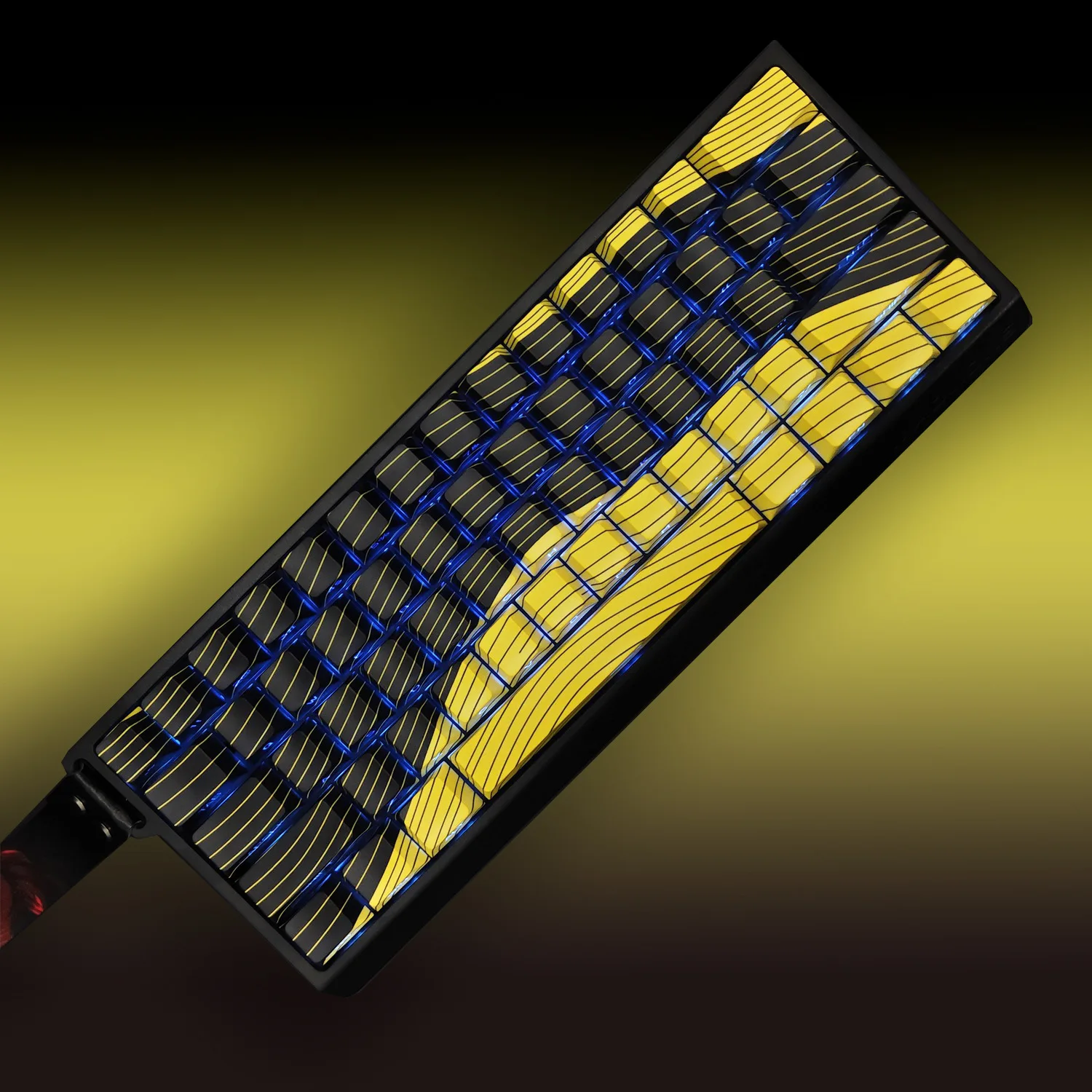 

128 шт. колпачки для клавиш из ПБТ, черные, желтые, Topo, с боковой гравировкой, полупрозрачные, оригинальная высота Atk68 Md60 Md68, клавиши Cherry Attack Shark X68HE