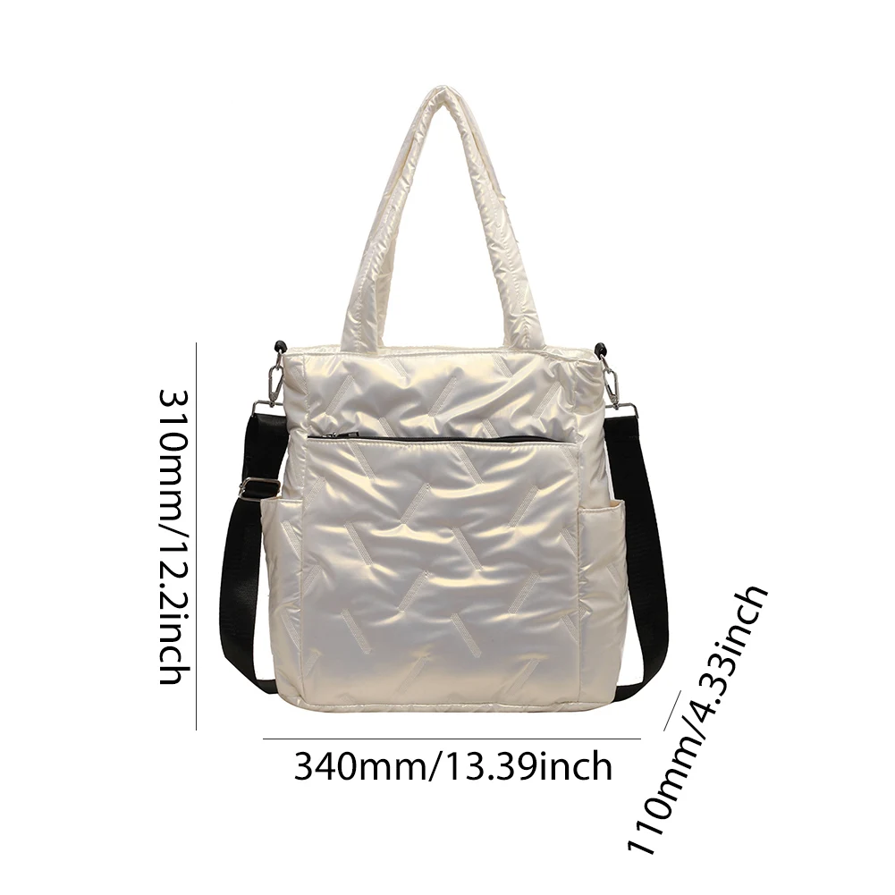 Borsa a tracolla da donna in cotone trapuntato invernale borsa a tracolla imbottita imbottita alla moda 2023 borsa a tracolla Multi tasche borsa a