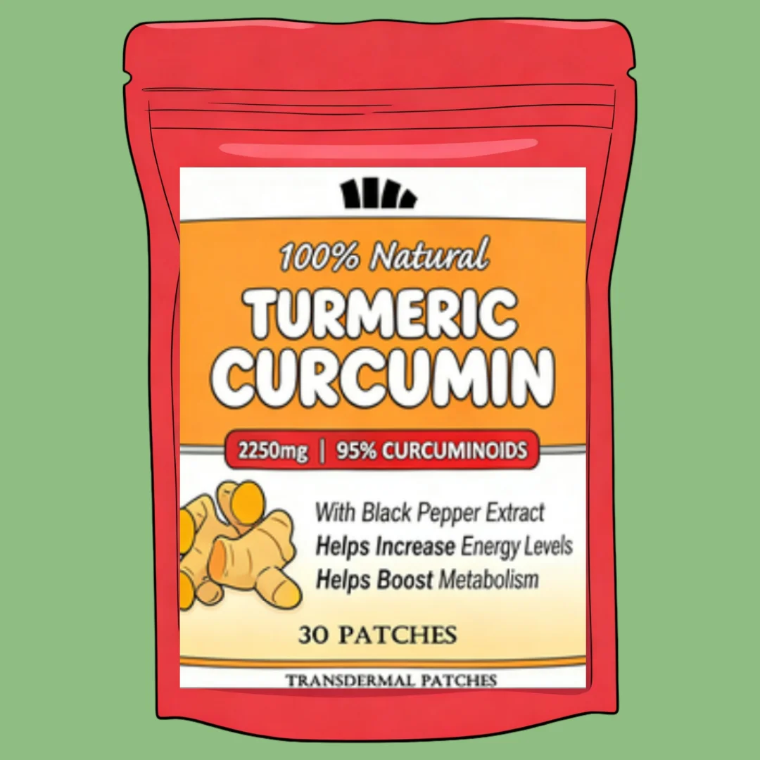 Turmeric Curcumin With Black Pepper Transdermal Patches Enhanced Absorption, Joint Support 30 Patches