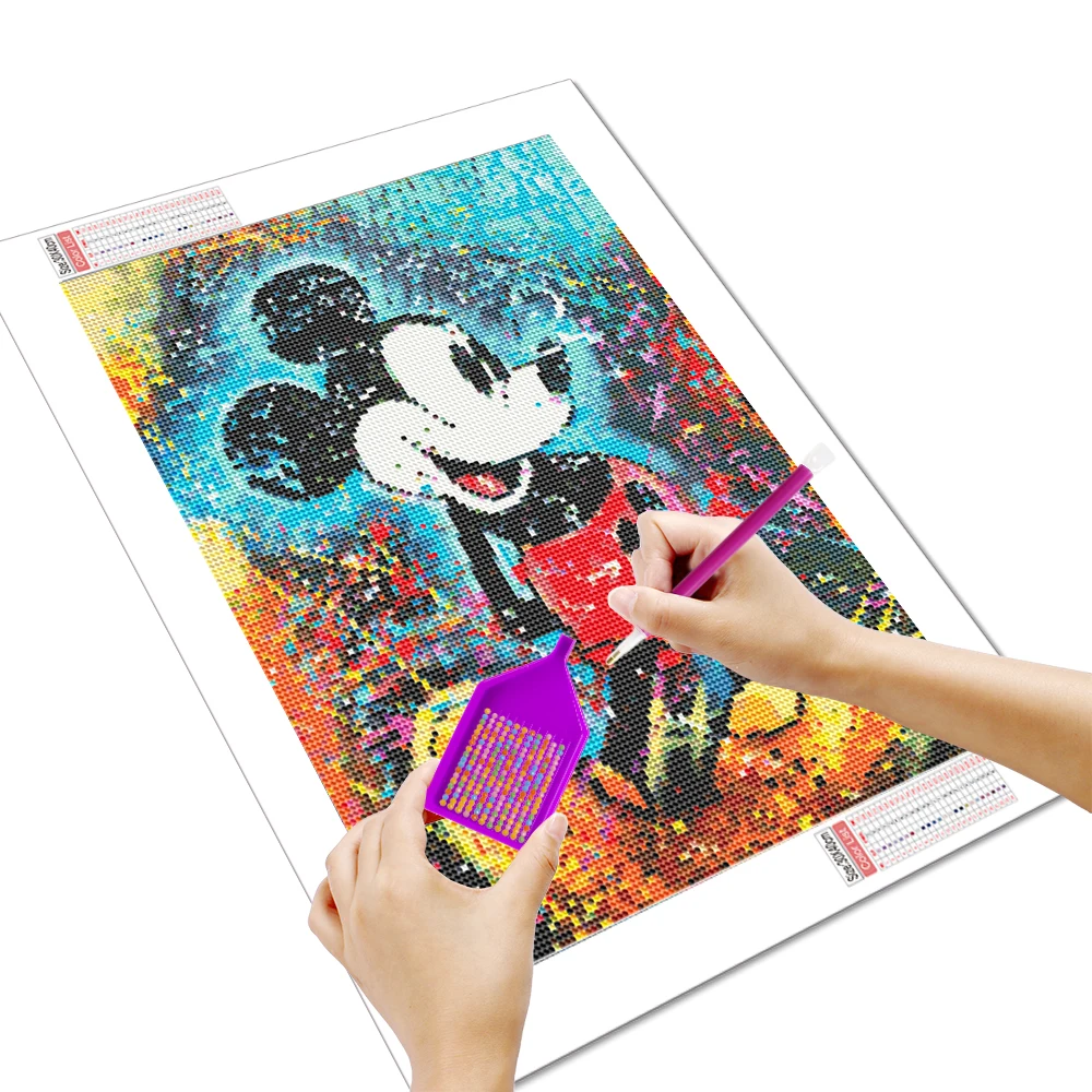 Disney-pintura de diamantes de Mickey Mouse, mosaico de taladro redondo completo, dibujos animados, regalos para niños, 30x40