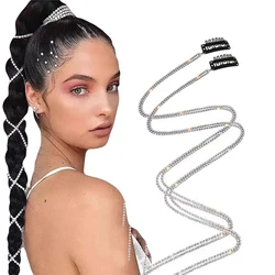 1Pc 45cm Shining Hair Tinsel Crystal Tassel Extension Hair Chain Extensions Dazzles Women Hippie for Braiding Styling Braiding