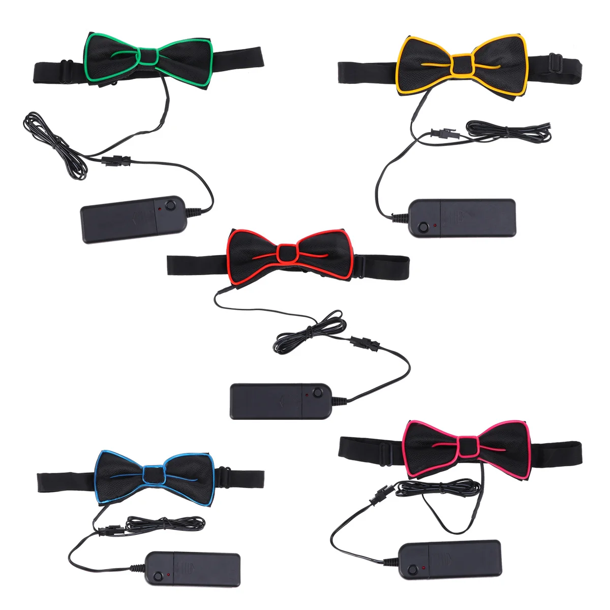 Papillon lampeggiante a LED Rosso incandescente Cravatta per feste Collare per prestazioni Accessorio per costume cosplay Decorazione di Halloween Regalo per festival