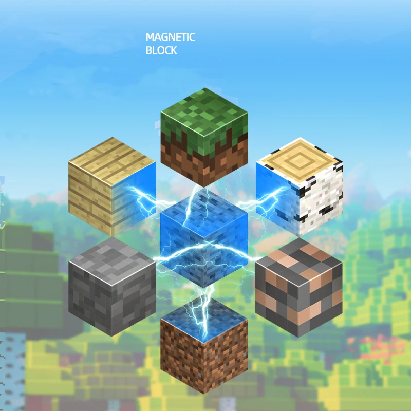 Magnetyczne klocki Mine World Cube Magnet World Set dla dzieci w wieku 3+ DIY Model Dzieci Łodyga Najlepsza zabawka sensoryczna Montessori