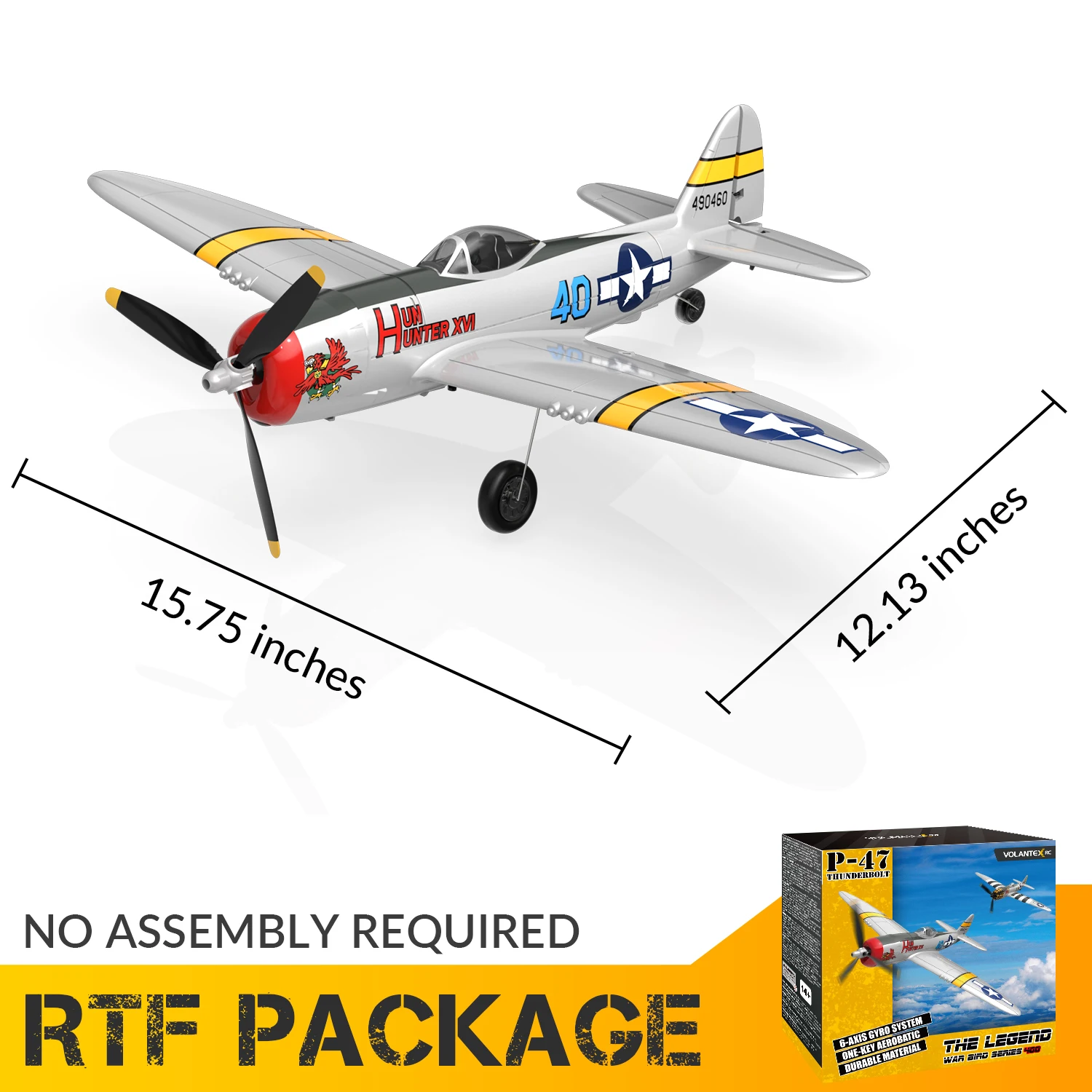 

P47 Lightning RC Plane 2.4G 4Ch RC Fighter 400mm Wingspan P47 RTF Aircraft One-key Aerobatic RC Warbird Airplane Toys Gifts