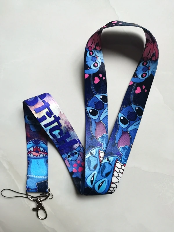 New 1 pcs Disney stitch Lanyards Keys Neck Strap For Card Badge Key Chain Lanyard Key Holder DIY Hang Rope Keyrings