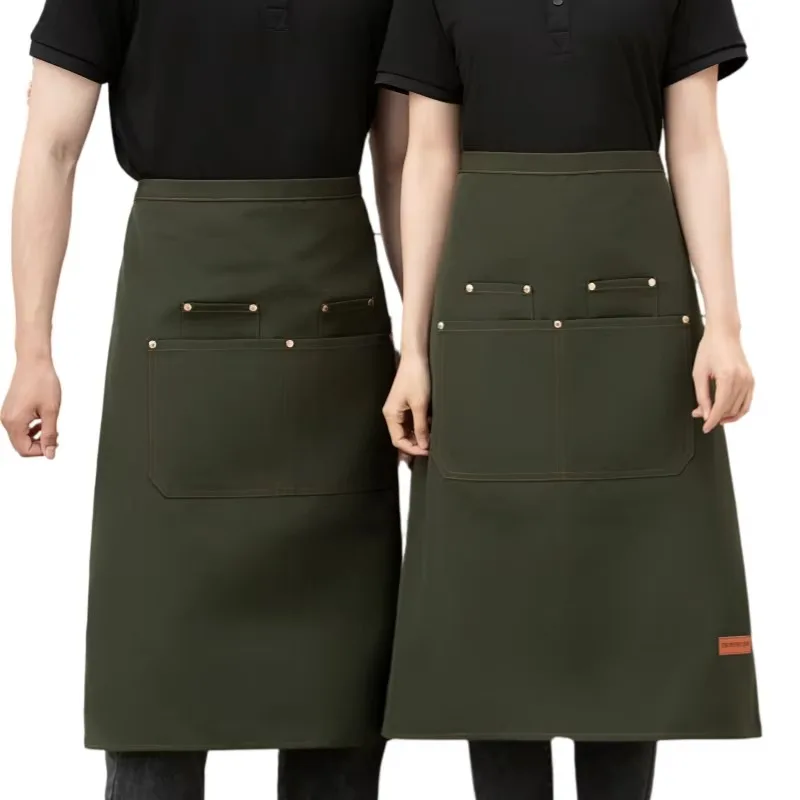 Workwear Waterproof Apron Canvas Oil-proof Large Half-length Nail Salon Hair Salon Florist Coffee Apron Hair Salon Apron