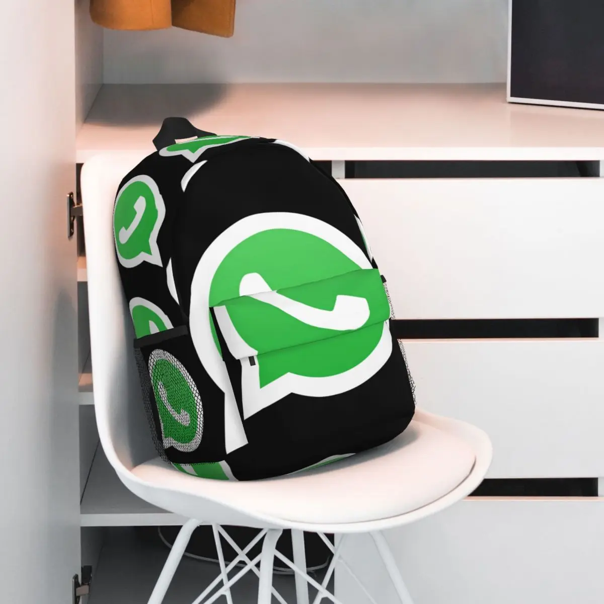 WhatsApp Logo Rucksack Middle High College Schüler Bücher tasche