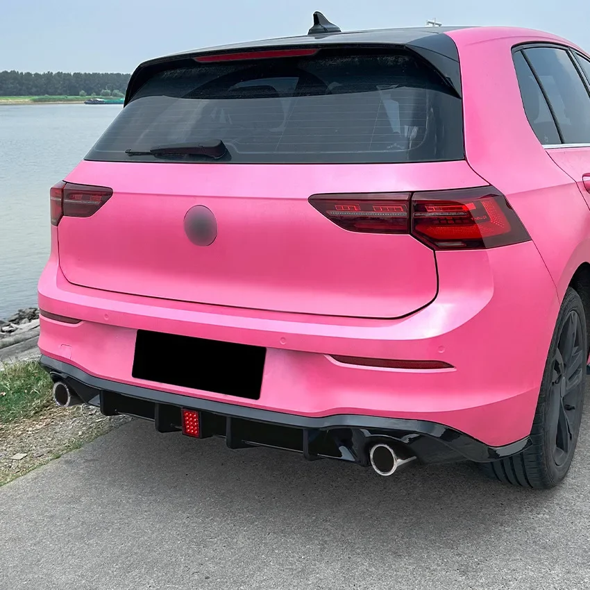 For VW Golf Mk8 Golf 8 GTI R-Line 2019-2024 Car Rear Valance With LED Light Rear Bumper Spoiler Splitter Modification Covers view 4