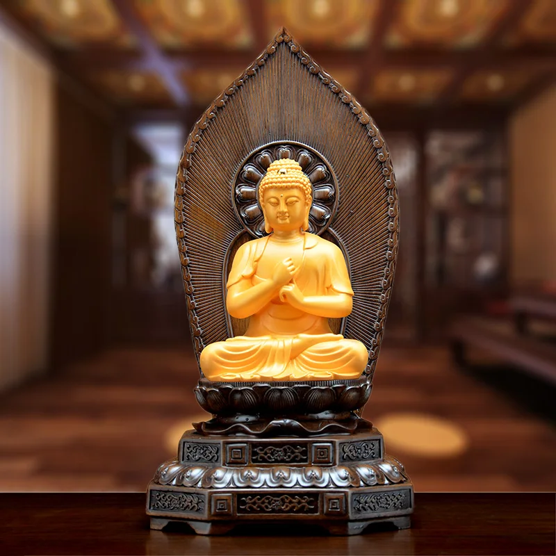 GOOD BUDDHA # Greco-Buddhist HOME OFFICE efficacious Southeast Asia GOLDEN RU LAI statue- 34CM large