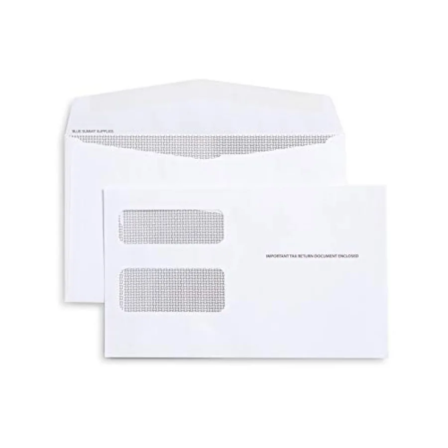 

500 1099 MISC Tax Envelopes - Designed for Printed 1099 Laser Forms from Quickbooks or Similar Tax Software - 5 5/8 Inch x 9 In