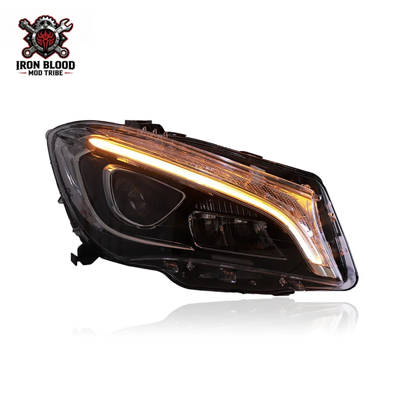 Suitable for 2014-2019 Mercedes-Benz CLA headlight assembly modification with high-brightness full LED light source, daytime run