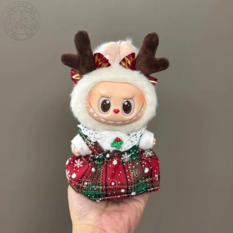 Only Clothes For Labubu 17cm Removable Wearable Christmas Series Doll Clothes Plush Vinyl dolls Christmas Set Christmas Gifts