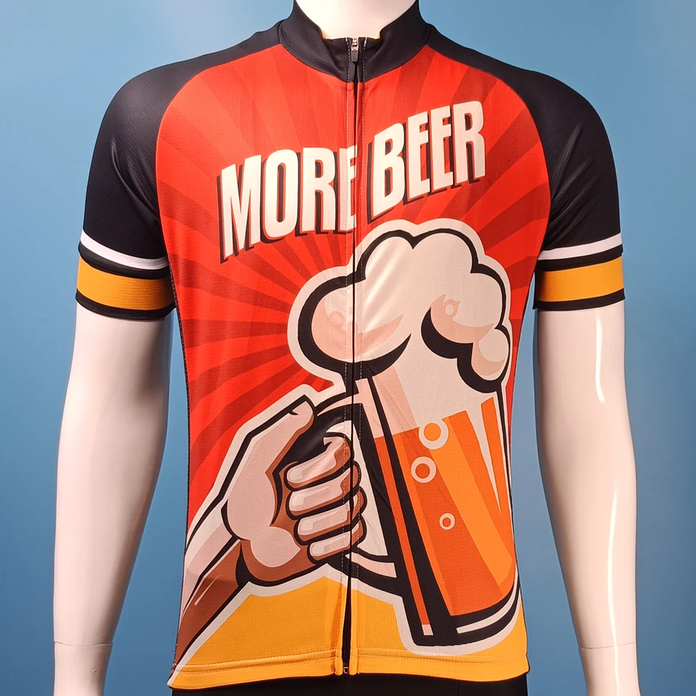 Beer Team Men Cycling Jersey MTB Maillot Bike Shirt Downhill Jersey High Quality Pro Team Tricota Mountain Bicycle Clothing