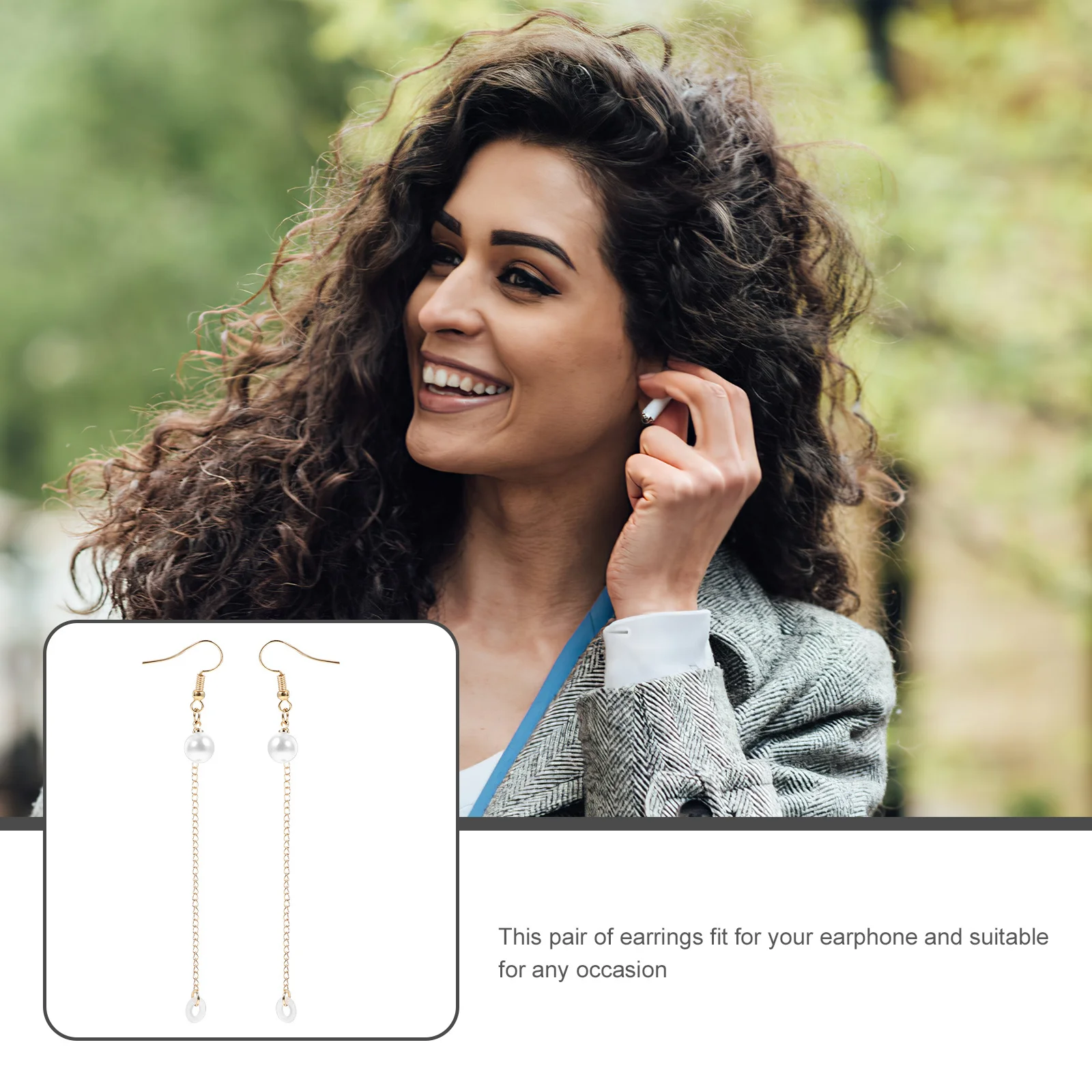 

1Pair Anti-Lost Earrings Elegant Earphone Strap with Unique Style Refined Craftsmanship Pretty Earrings for Active Lifestyle