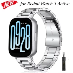 22mm 20mm Metal Strap for Redmi Watch 5 Active Watchband Stainless Steel Wristband for Redmi Watch 5 Lite Bracelet Accessories