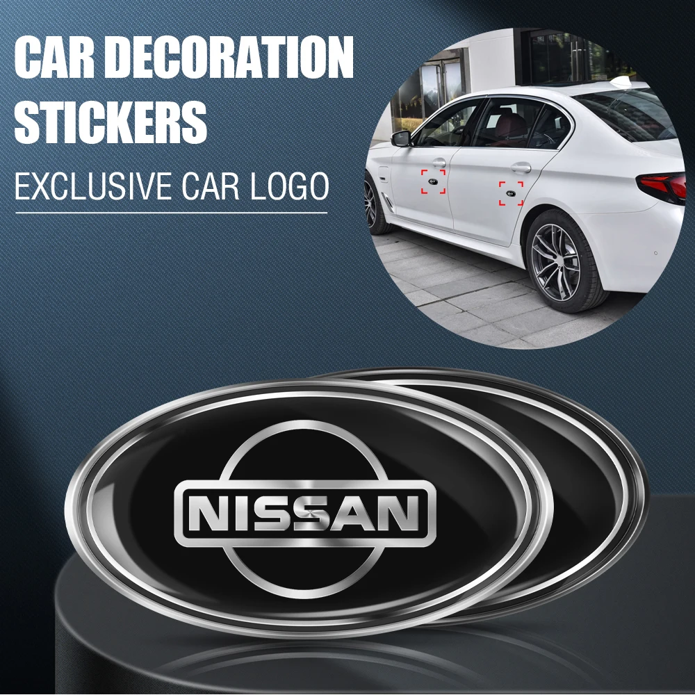 black/silver Car stickers Oval sticker cover Decals Badge Emblems Stickers For Nissan Nismo Micra Qashqai Altima Maxima Sentra