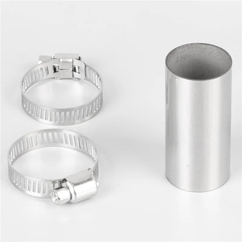 3X 24Mm Konektor Pipa Knalpot Pemanas Udara Parkir Selang Ventilasi Gas Baja Tahan Karat dengan Klem untuk Pemanas Webasto
