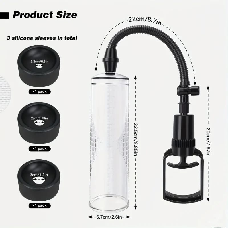 Penis Pump Sex Toys for Men Male Masturbator Penis Extender Vacuum Pump Penis Enlargement Enhancer Dick Trainer Massager Ring - Image 5