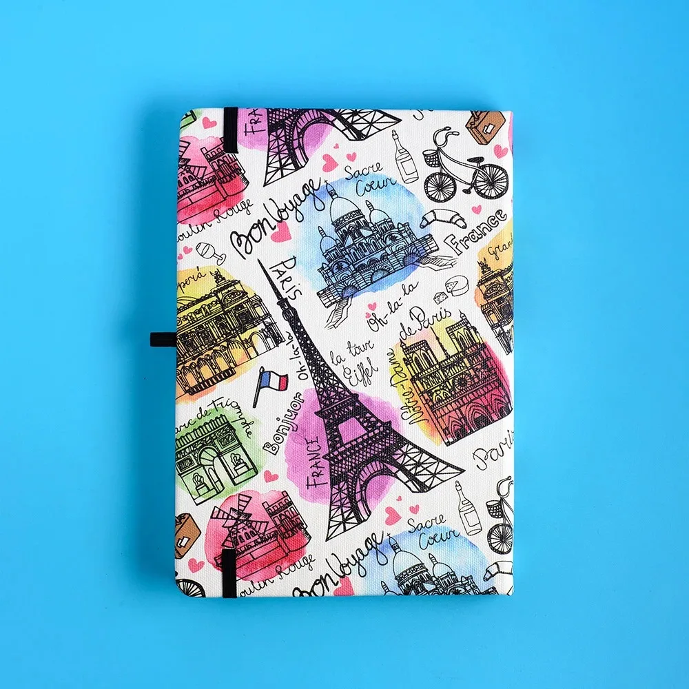 Dotted Notebook A5 Vintage Journal Paris Tower art diary portable Travel Nordic style 160gsm PU Bullet Notebook Dot Agenda 2025