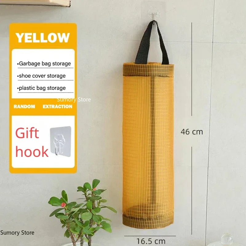 Home Grocery Bag Holder Wall Mount Plastic Bag Holder Dispenser Hanging Storage Trash Garbage Bag Kitchen Garbage Organizer