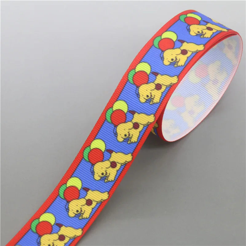 DUWES 50yards dog Printed Grosgrain Ribbon Accessory Hairbow Headwear Decoration DIY Wholesale OEM D1378