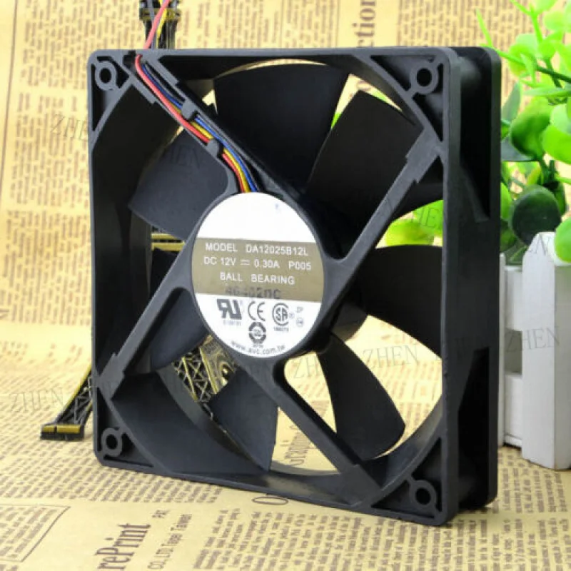 Y Y  FOR AVC DA12025B12L 120*25MM 12025 120mm 12V 0.3A 4-Pin High Airflow PWM Cooling Fan