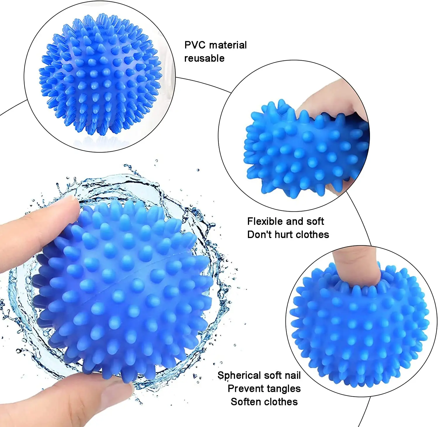 Magic Laundry Balls Anti-Winding Reusable Drying Ball Pet Hair Remover for Household Clothes Washing Machine Cleaning Balls Tool