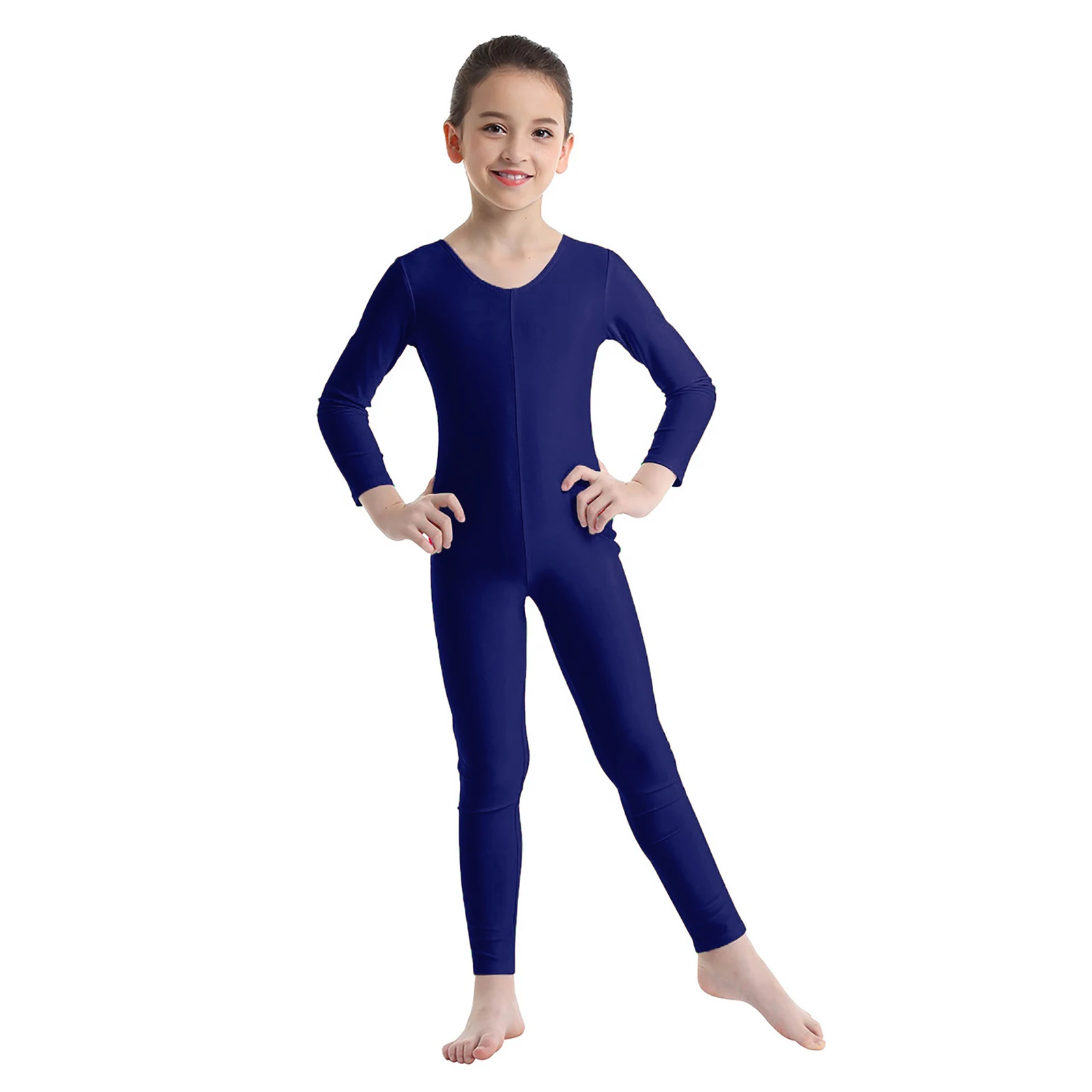 Kids Girls Artistic Gymnastics Leotard Tight Fitting Jumpsuit Long Sleeves Ballet Jersey Dance Body Unitard Overall Dancewear