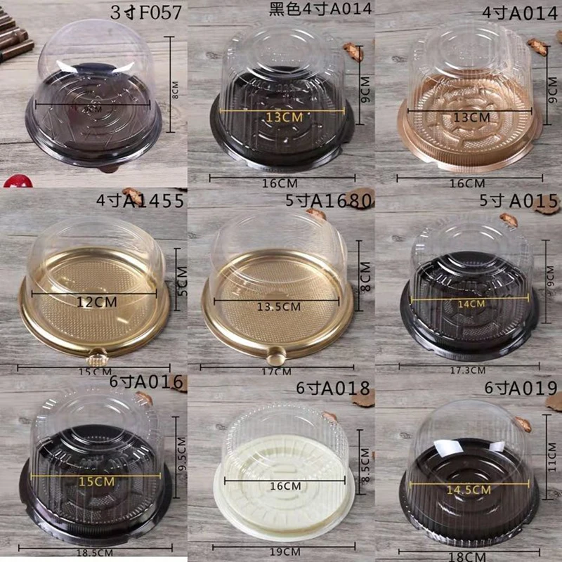 

10 Pcs 3/4/5/6 Inch Plastic Transparent Packing Box Round Cake Boards Base Disposable Paper Cupcake Dessert Tray Birthday Tools