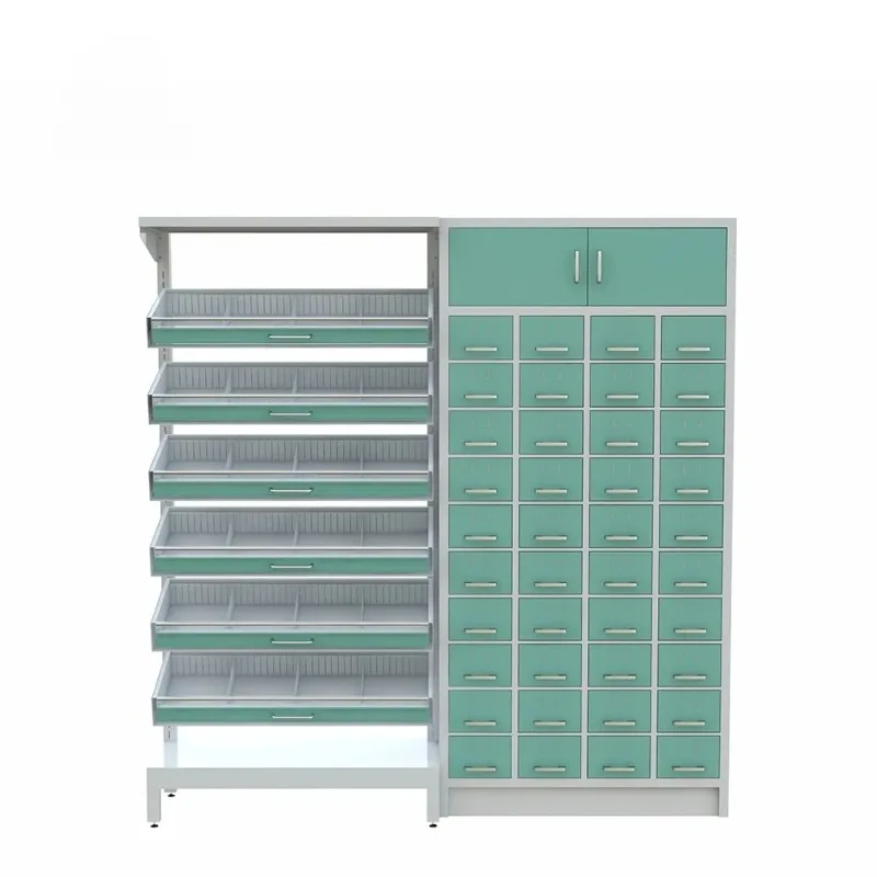 Hospital medicine cabinets, open-fronted stainless steel medical equipment storage cabinets, metal medicine racks