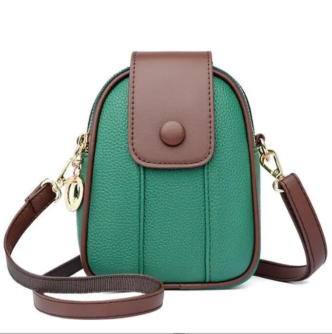 

Women's Leather Shoulder Bags Contrast Messenger Bag Designer Ladies Crossbody Bag Small Phone Bags