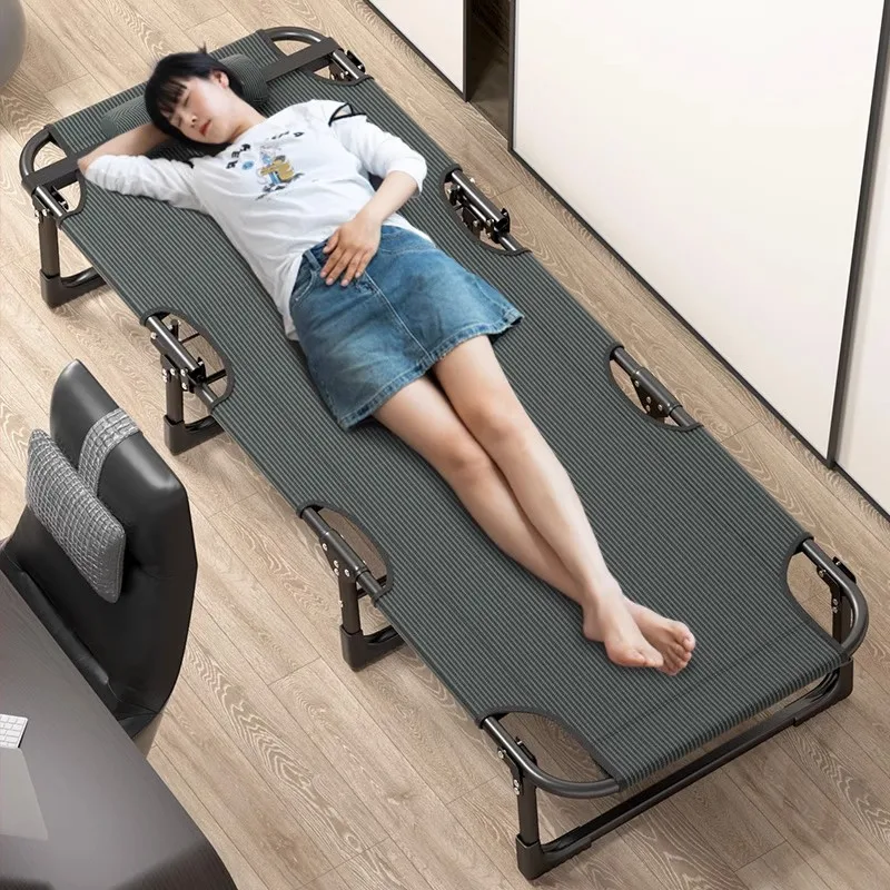 GIANXI Summer Camp Bed Folding Chair Office Nap Bed Recliner Napping Appliance Accompanying Bed Folding Bed With Cushion