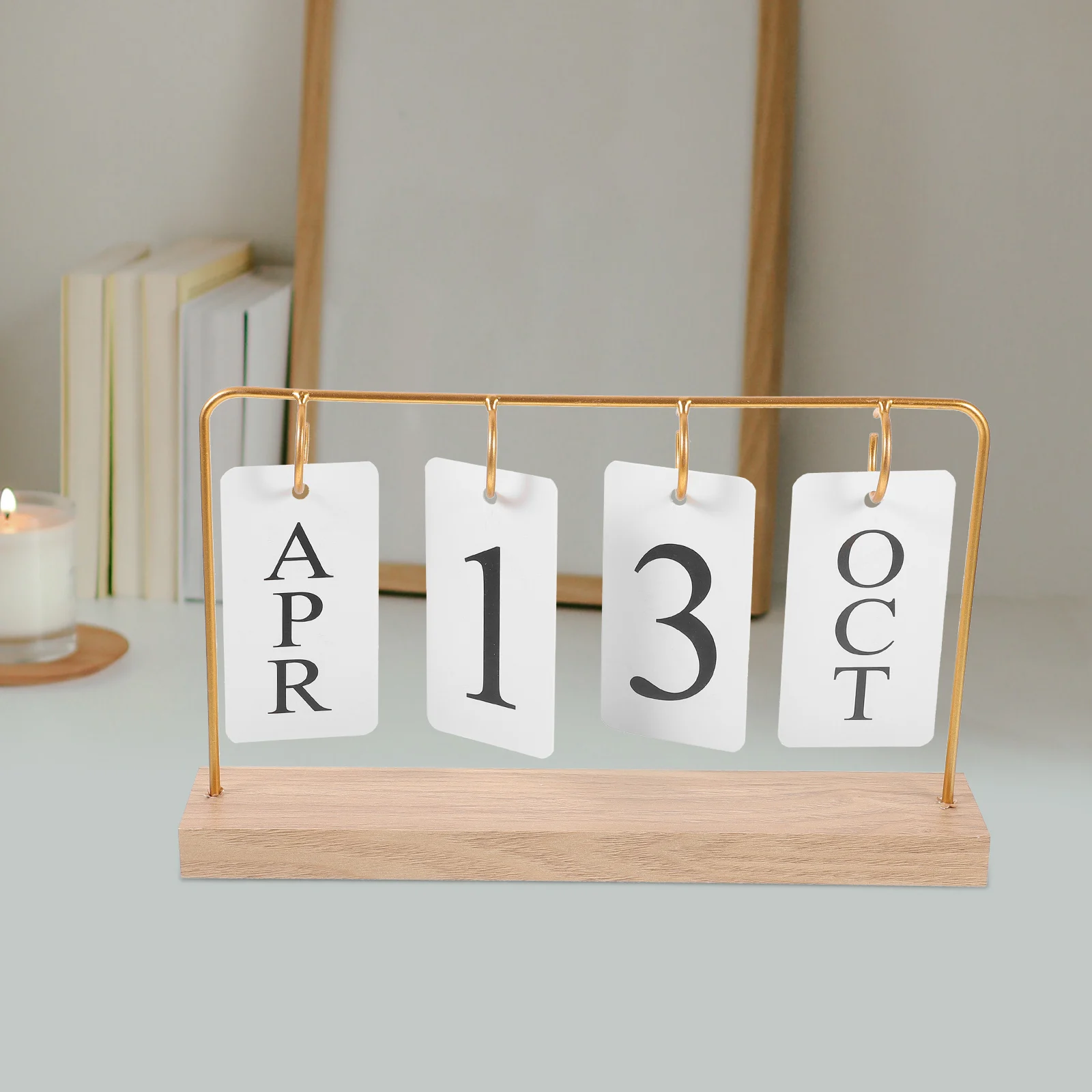 

Flop Calendar Office Supplies for Women Table Accessories Desk Household Flip Classroom Reusable Iron