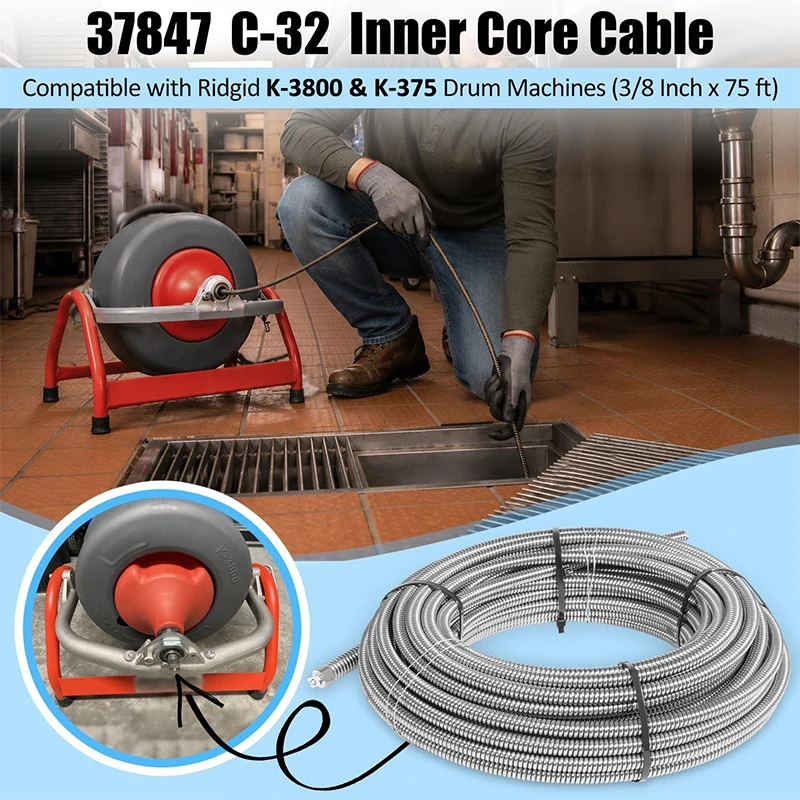 Cable de limpieza de desagües  - Power X Tools And Machinery reseña y precio