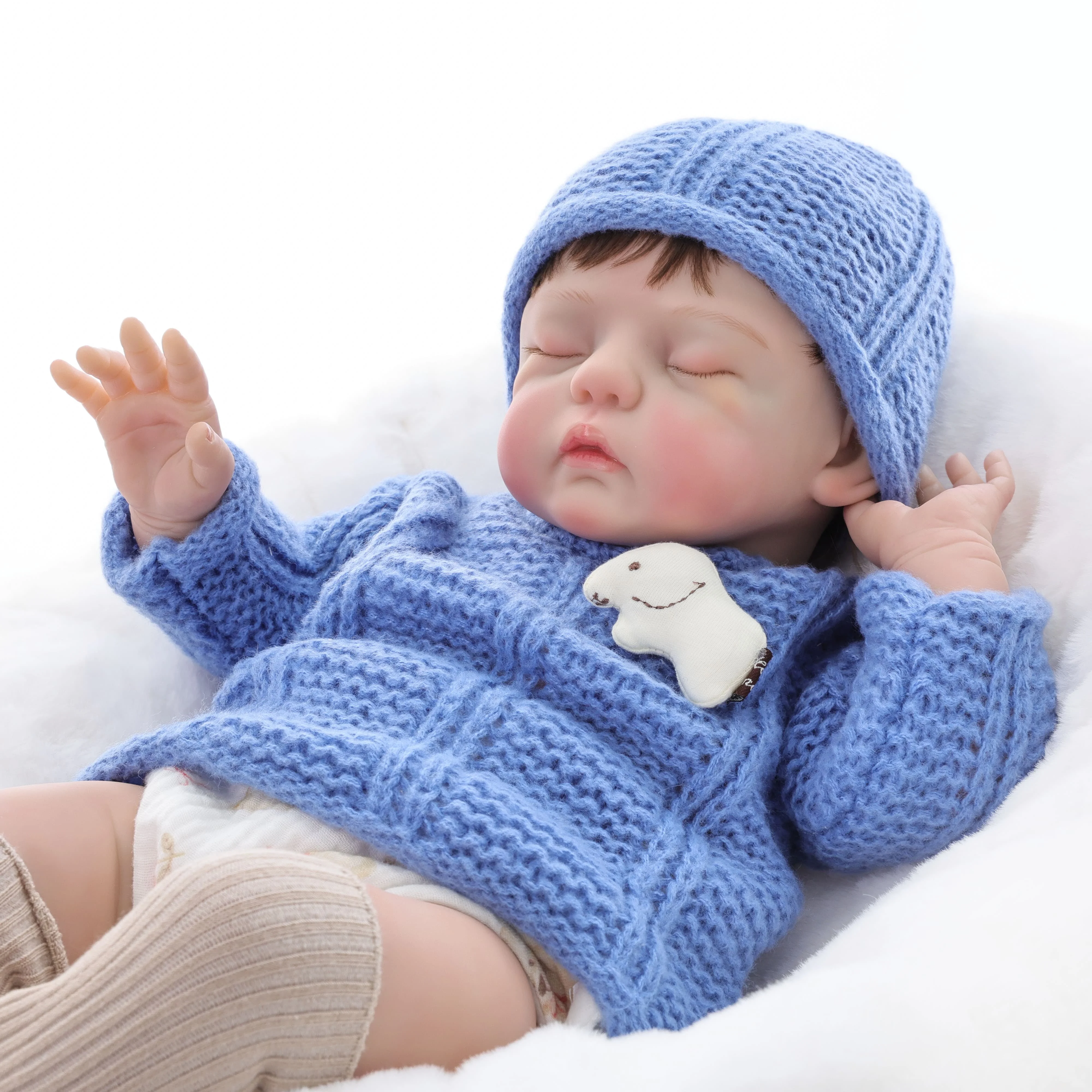 

Cloveray Original 24-inch Lifelike Silicone Vinyl Reborn Baby Doll Soft Cloth 3D Skin High Quality Girl Birthday Christmas Gift