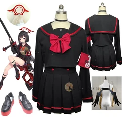 Blue Archive Shizuyama Mashiro Cosplay Costume Cute Sailor Dress High School JK Uniform Suit Headwear Halo Shoes Halloween Props