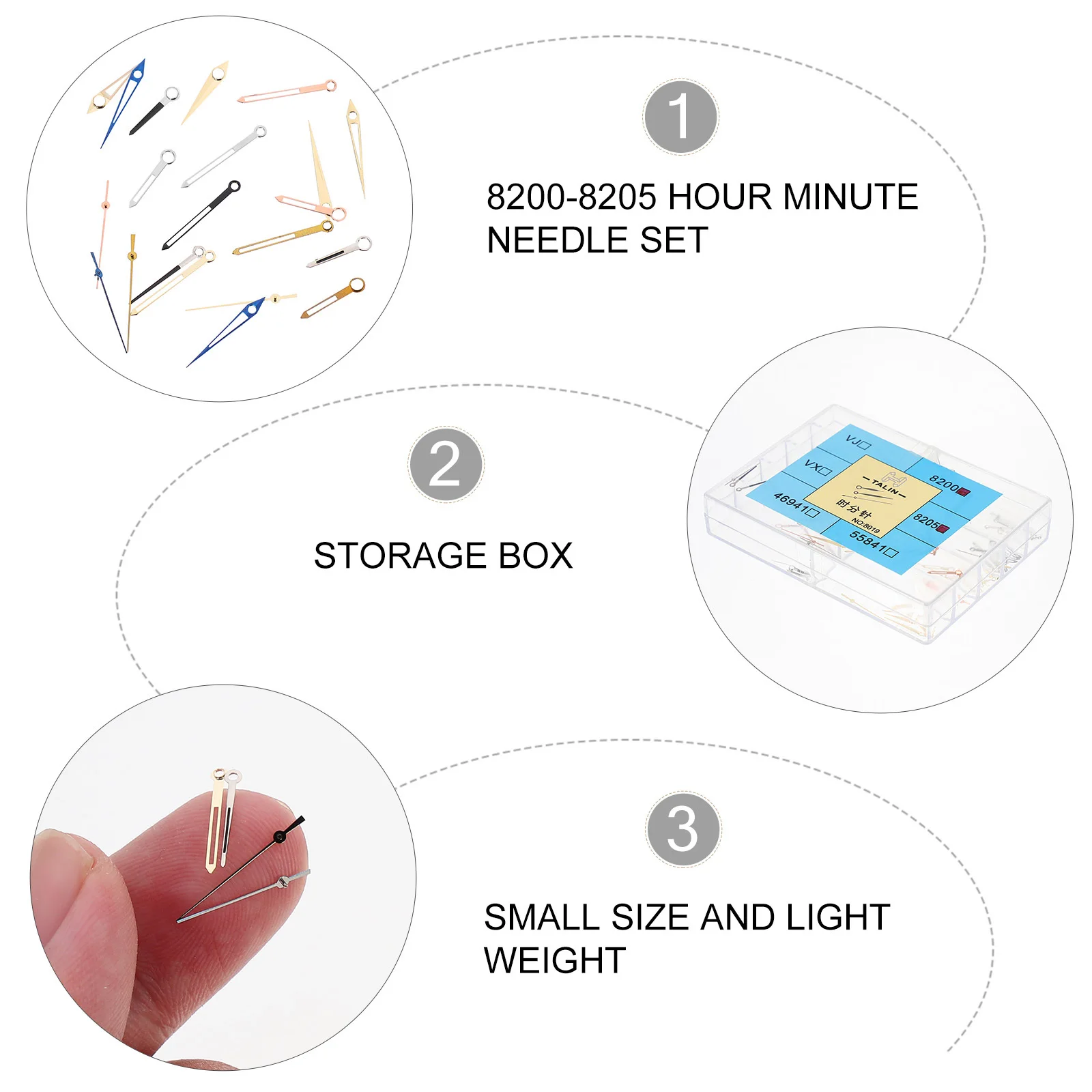 

1Set Watch Accessories Hour Minute Second Needles Quality Materials Safe Durable Practical Scientific Design Must Have