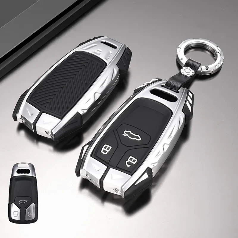Zinc Alloy Car Key Case Cover For Audi A4 B9 A5 A6 8S 8W Q5 Q7 4M S4 S5 S7 TT TTS TFSI RS Protector Shell Fob Accessories