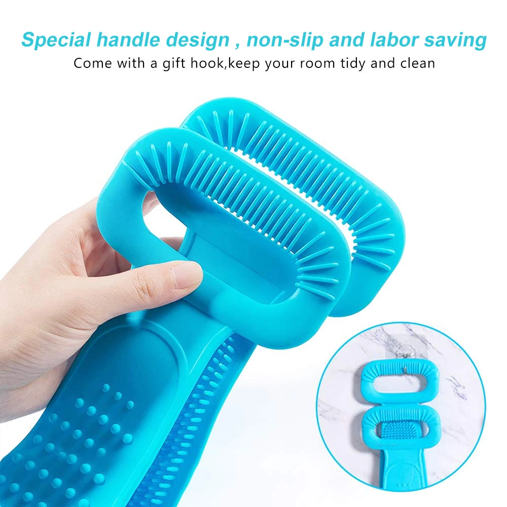 Silicone Back Scrubber Soft Loofah Bath Towel Bath Belt Body Exfoliating Massage for Shower Body Cleaning Bathroom Shower Strap