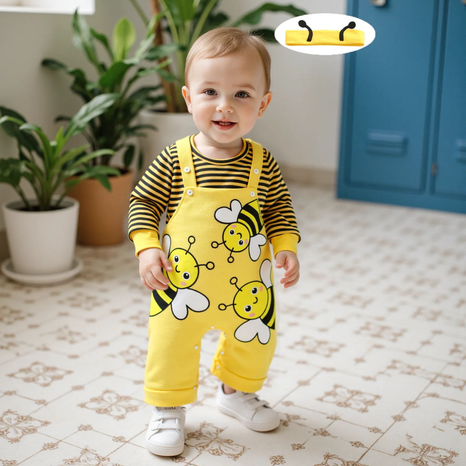 ViSgogo طفلة الزي طويلة الأكمام المشارب رومبير مع التطريز النحل عموما السراويل عقال الخريف الزي مجموعة الملابس